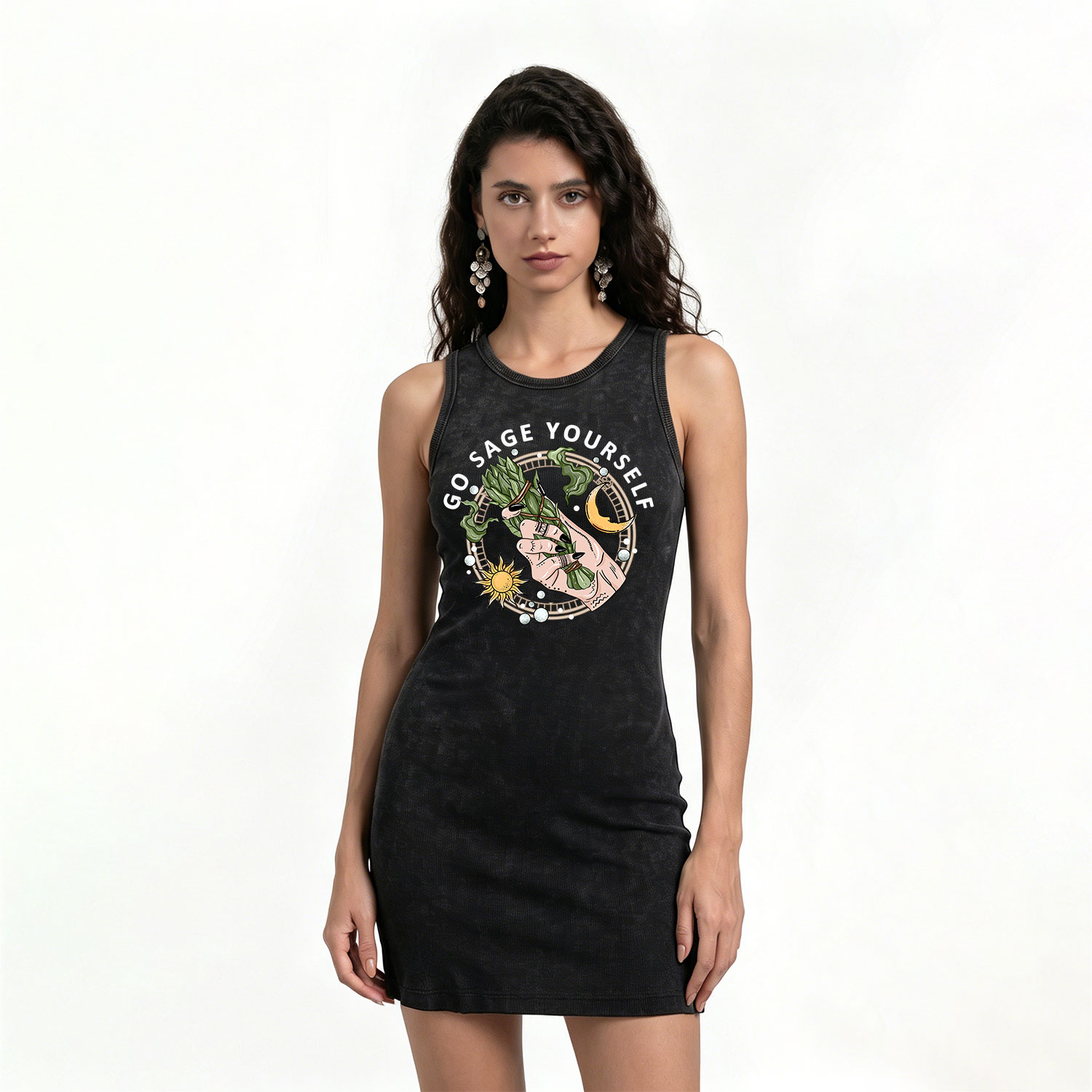 Purplehecate Go Sage Yourself Vintage Bodycon Tank Dress