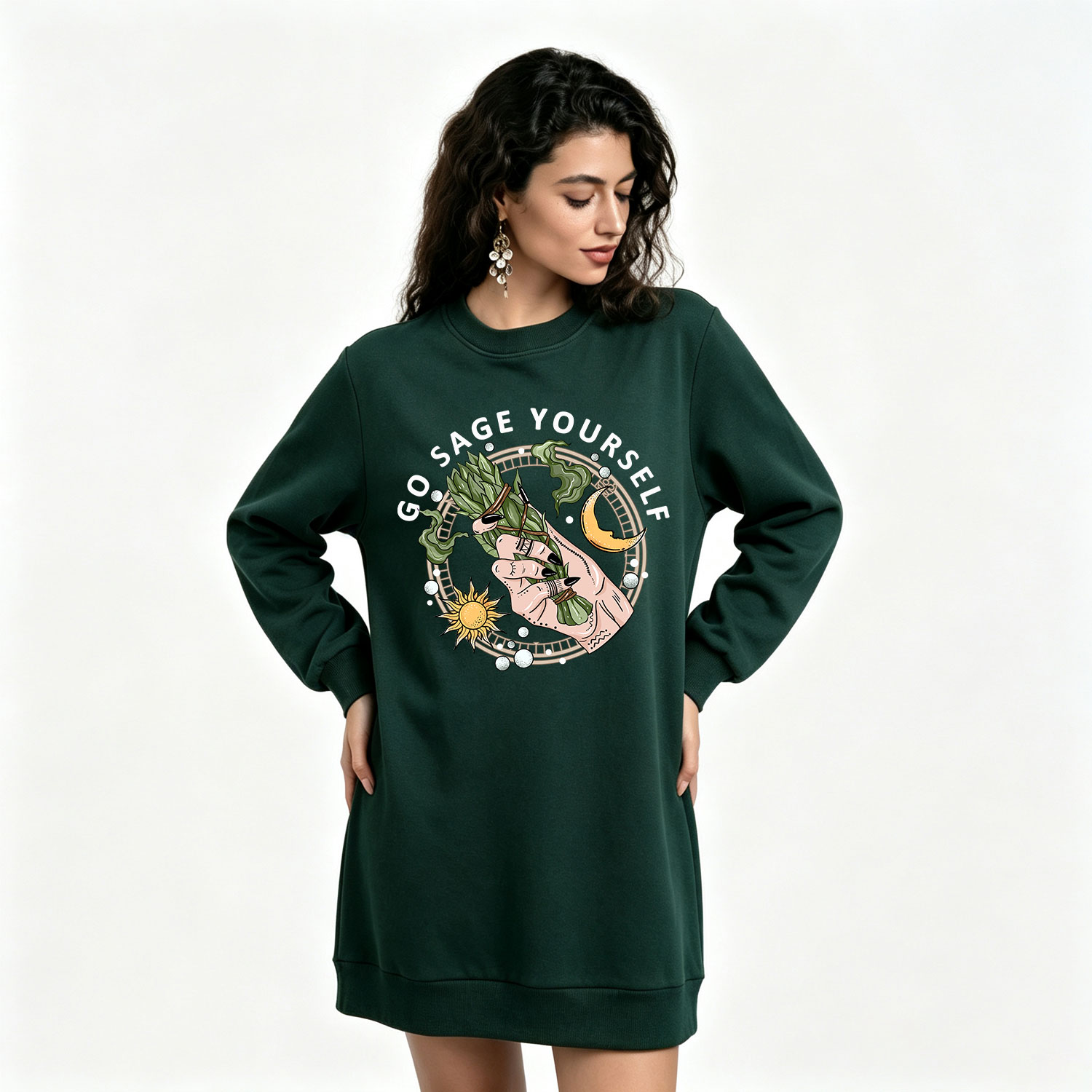 Purplehecate Go Sage Yourself Sweatshirt Dress