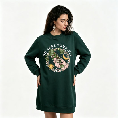 Purplehecate Go Sage Yourself Sweatshirt Dress