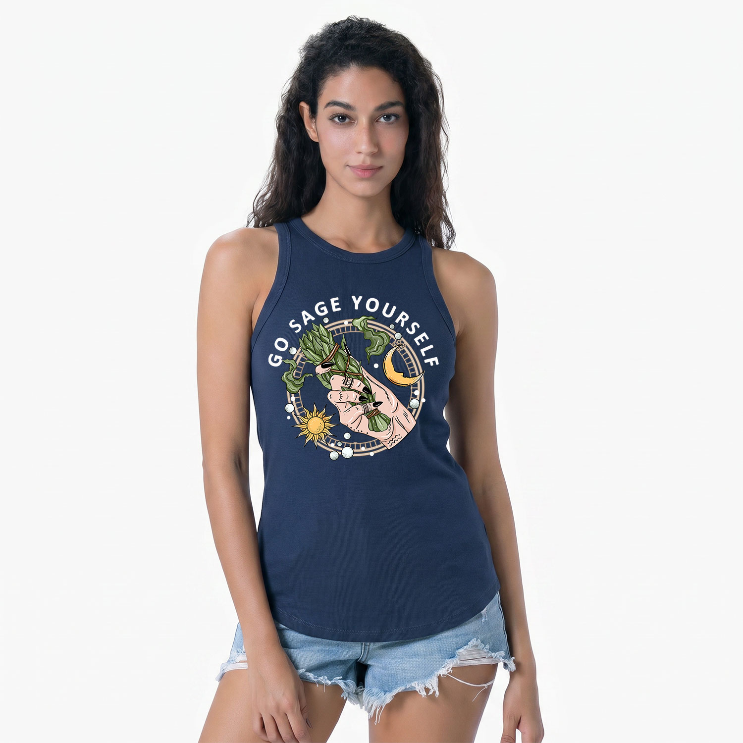 Purplehecate Go Sage Yourself Ribbed Tank Top