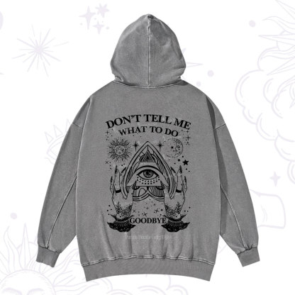 Purplehecate Don't Tell Me What To Do Witch Planchette Eye Washed Hoodie