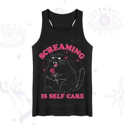 Purplehecate Funny Cat Screaming Is Self Care Tank