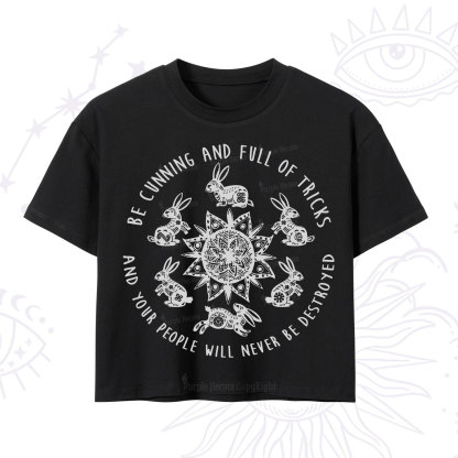 Purplehecate Cunning Rabbit Protection Spell Crop T-Shirt