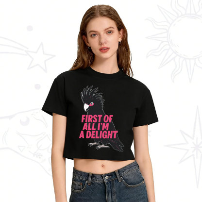 Purplehecate First Of All I'm A Delight Parrot Crop T-Shirt