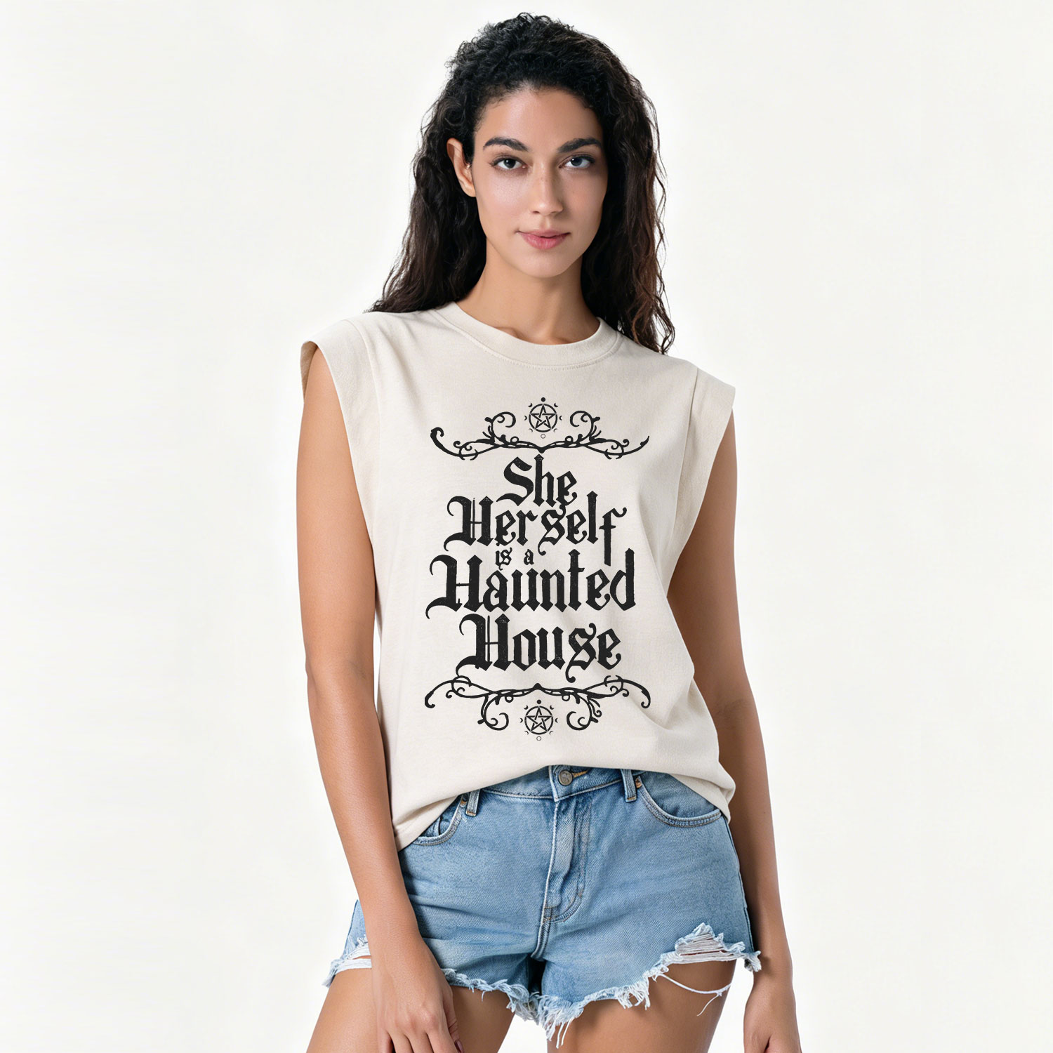 Purplehecate She Herself is a Haunted House Vintage Washed Tank
