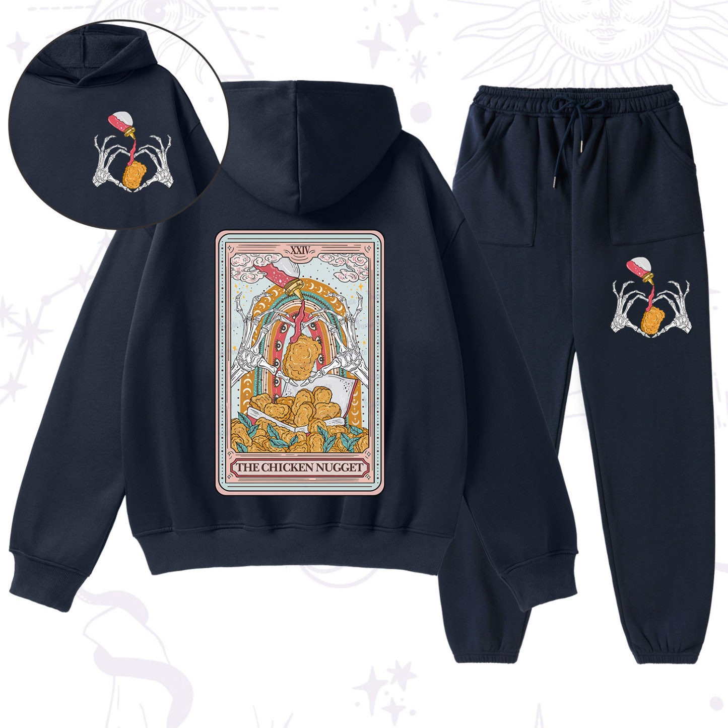 Purplehecate The Chicken Nugget Food Tarot Fleece Hoodie Suit