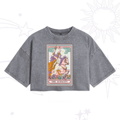 Purplehecate The Audacity Tarot Card Washed Cropped T-Shirt