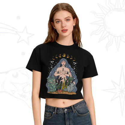 Purplehecate Goddess of Growth Crop T-Shirt
