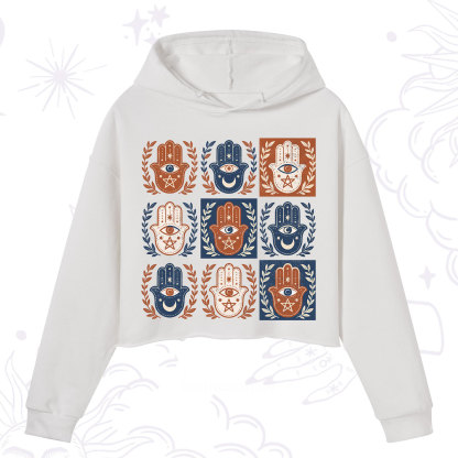 Purplehecate Hamsa Hand Crop Hoodie