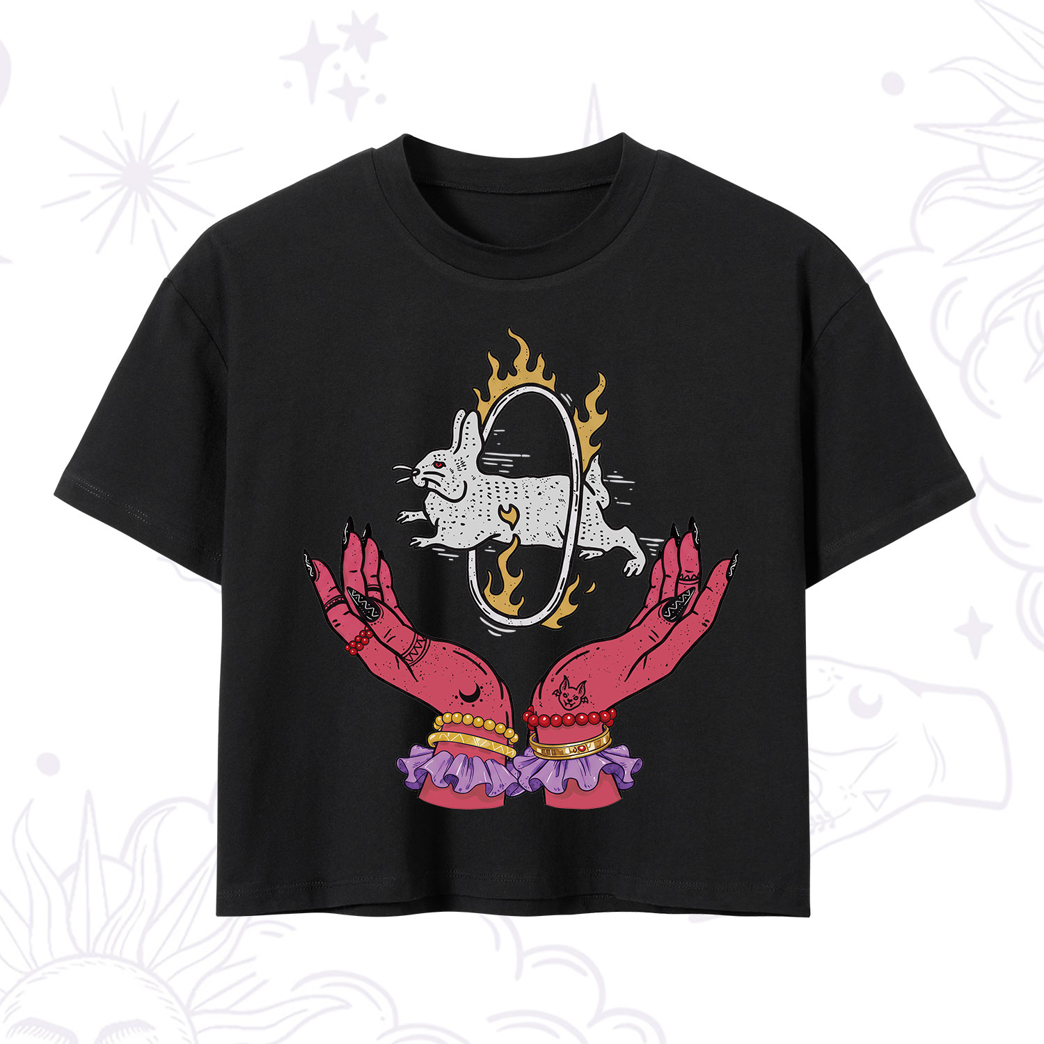 Purplehecate Remera Save The Rabbit Crop T-Shirt