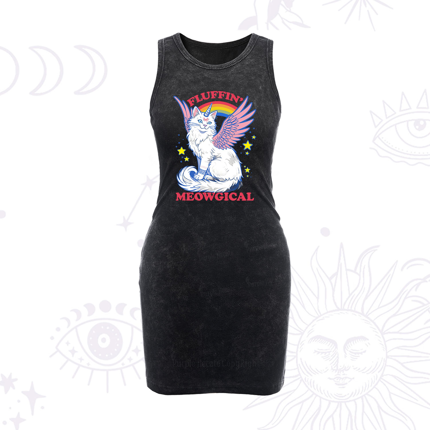 Purplehecate Fluffin Meowgical Vintage Bodycon Tank Dress