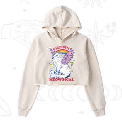 Purplehecate Fluffin Meowgical Washed Cropped Hoodie