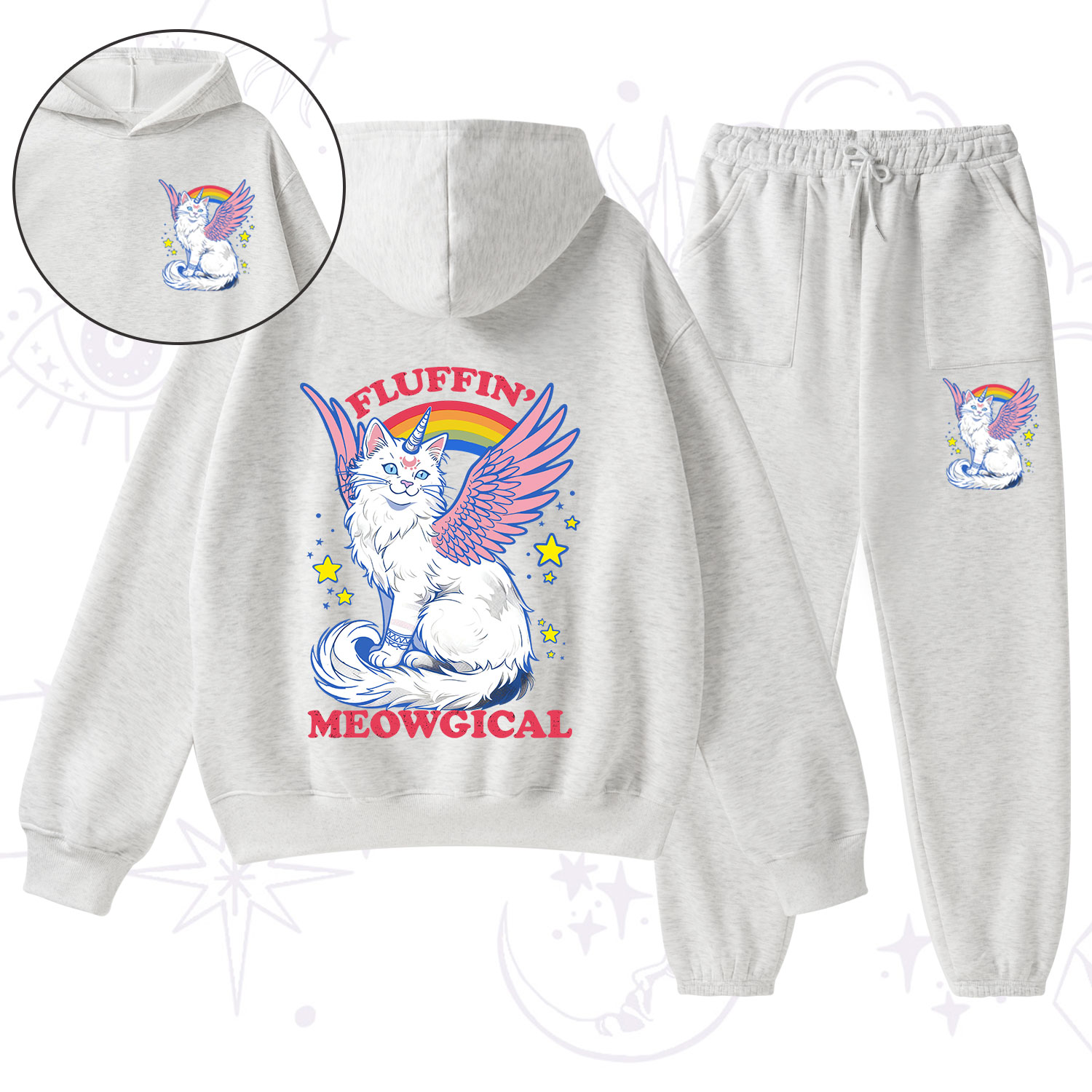 Purplehecate Fluffin Meowgical Fleece Hoodie Suit