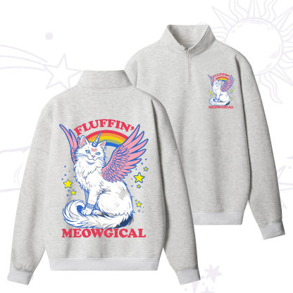 Purplehecate Fluffin Meowgical Zip Fleece Sweatshirt