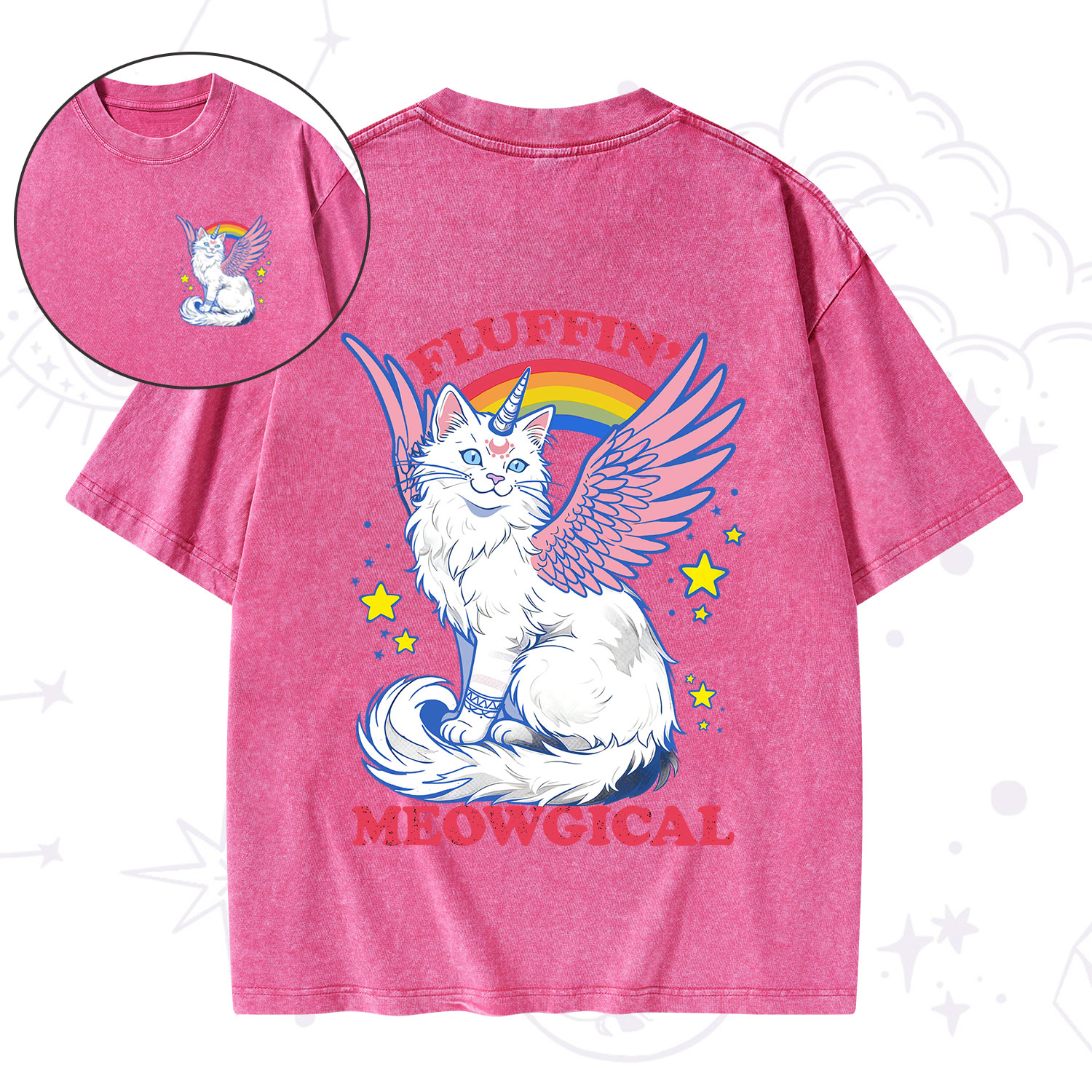 Purplehecate Fluffin Meowgical Washed T-Shirt