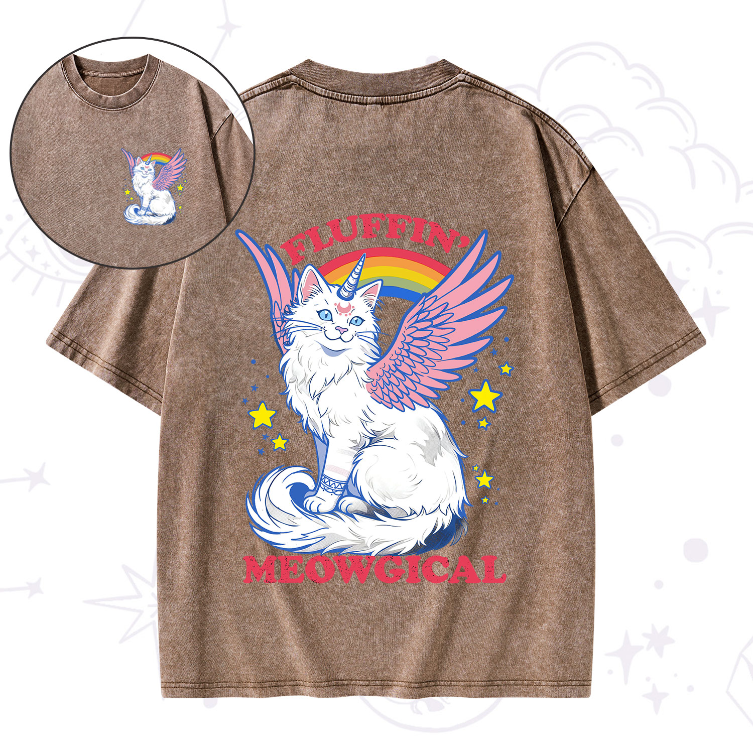Purplehecate Fluffin Meowgical Washed T-Shirt