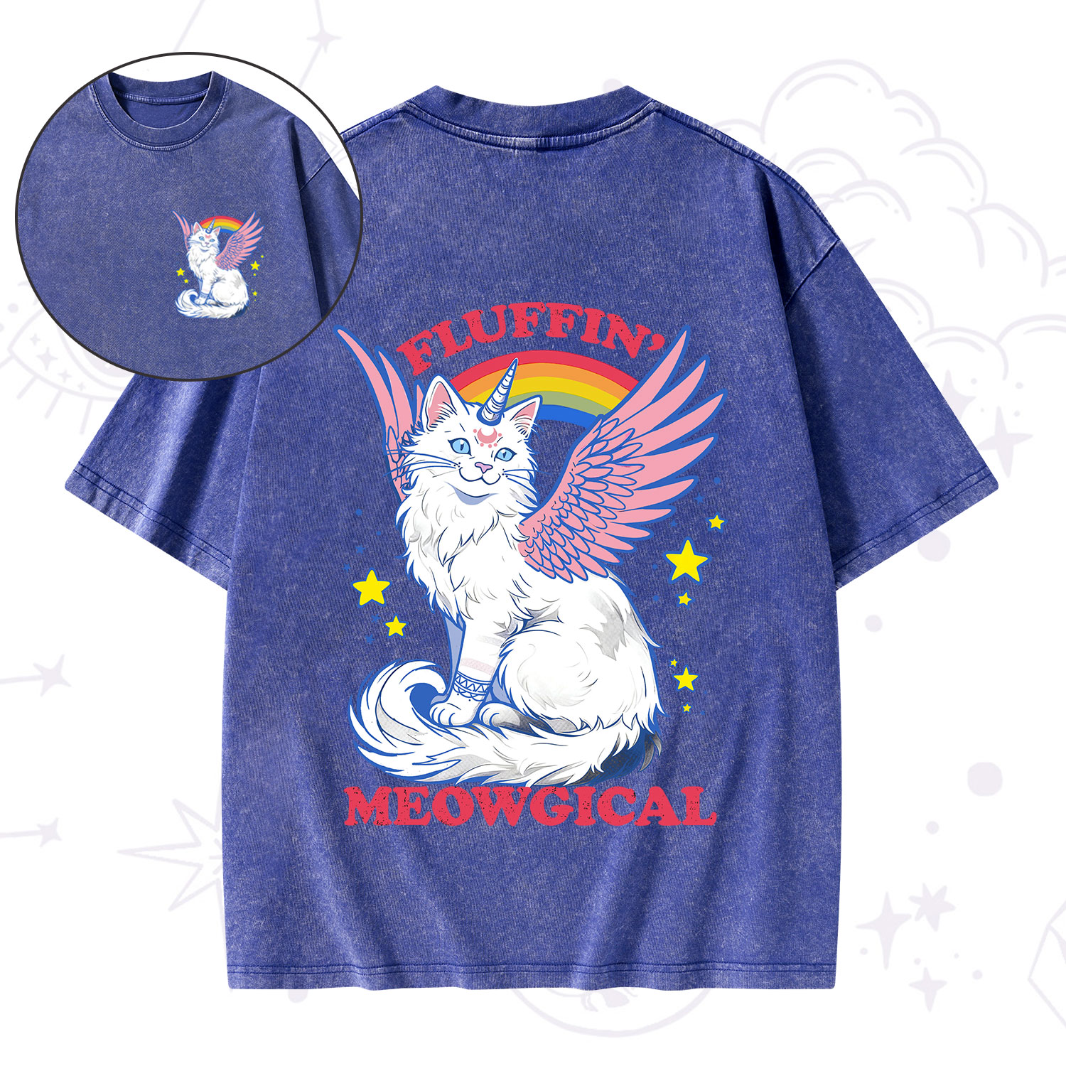 Purplehecate Fluffin Meowgical Washed T-Shirt