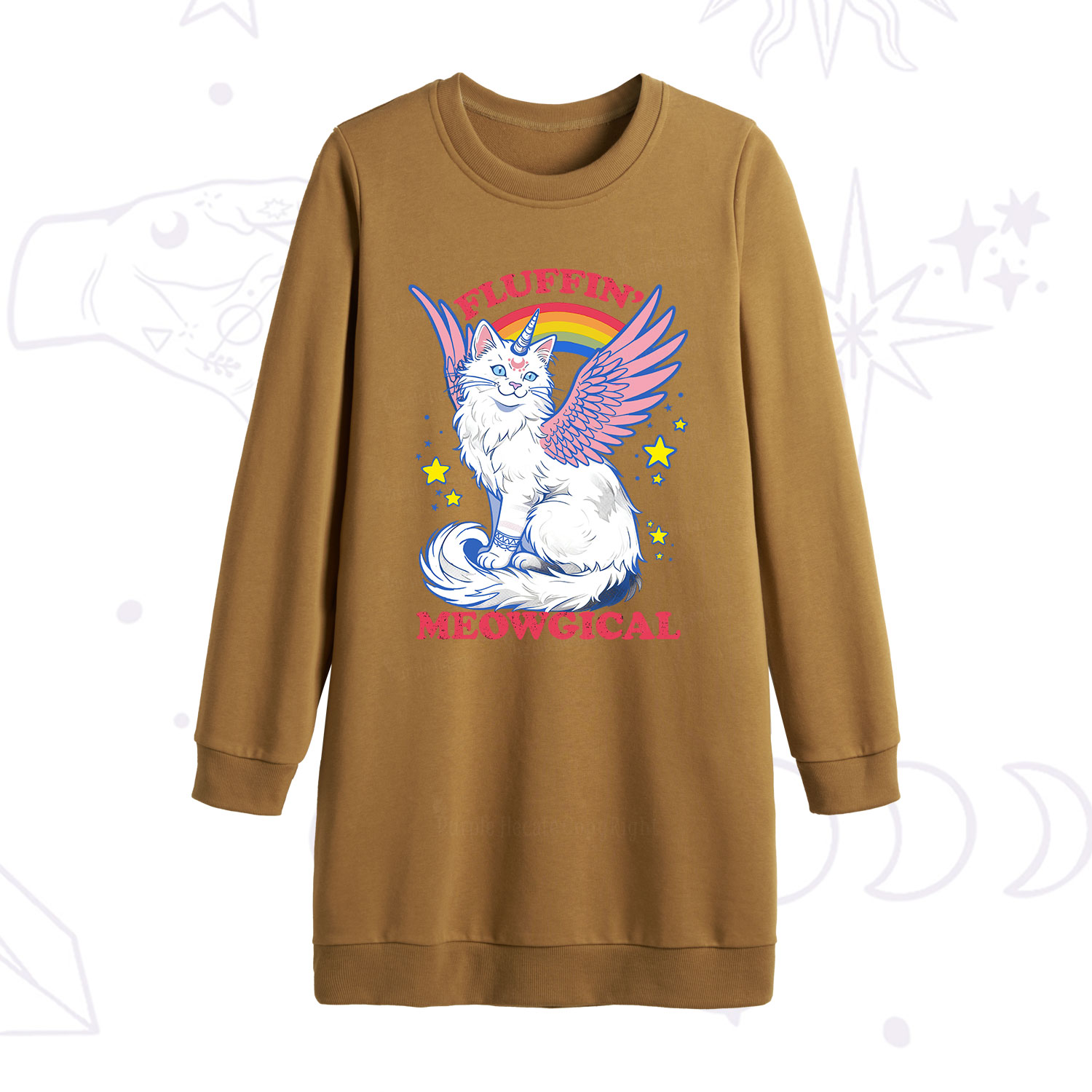 Purplehecate Fluffin Meowgical Sweatshirt Dress