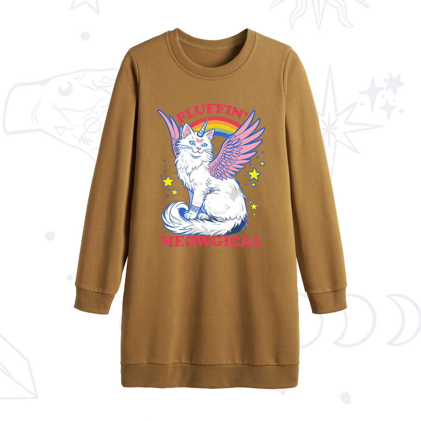 Purplehecate Fluffin Meowgical Sweatshirt Dress
