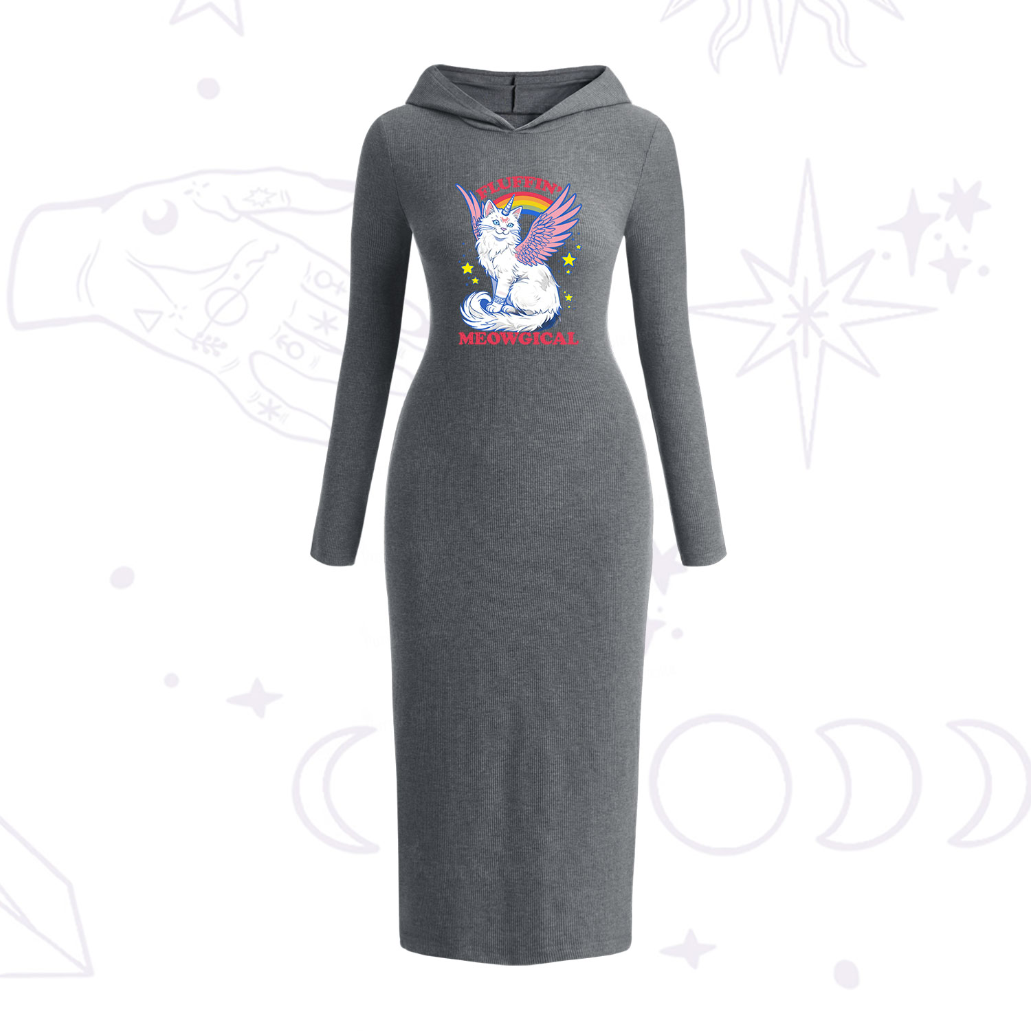 Purplehecate Fluffin Meowgical Hooded Knit Dress
