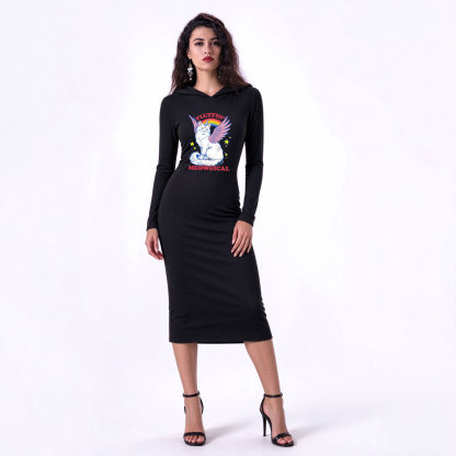 Purplehecate Fluffin Meowgical Hooded Knit Dress