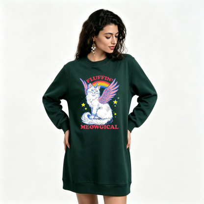 Purplehecate Fluffin Meowgical Sweatshirt Dress