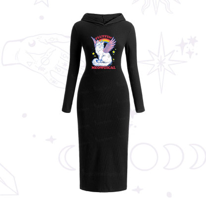 Purplehecate Fluffin Meowgical Hooded Knit Dress
