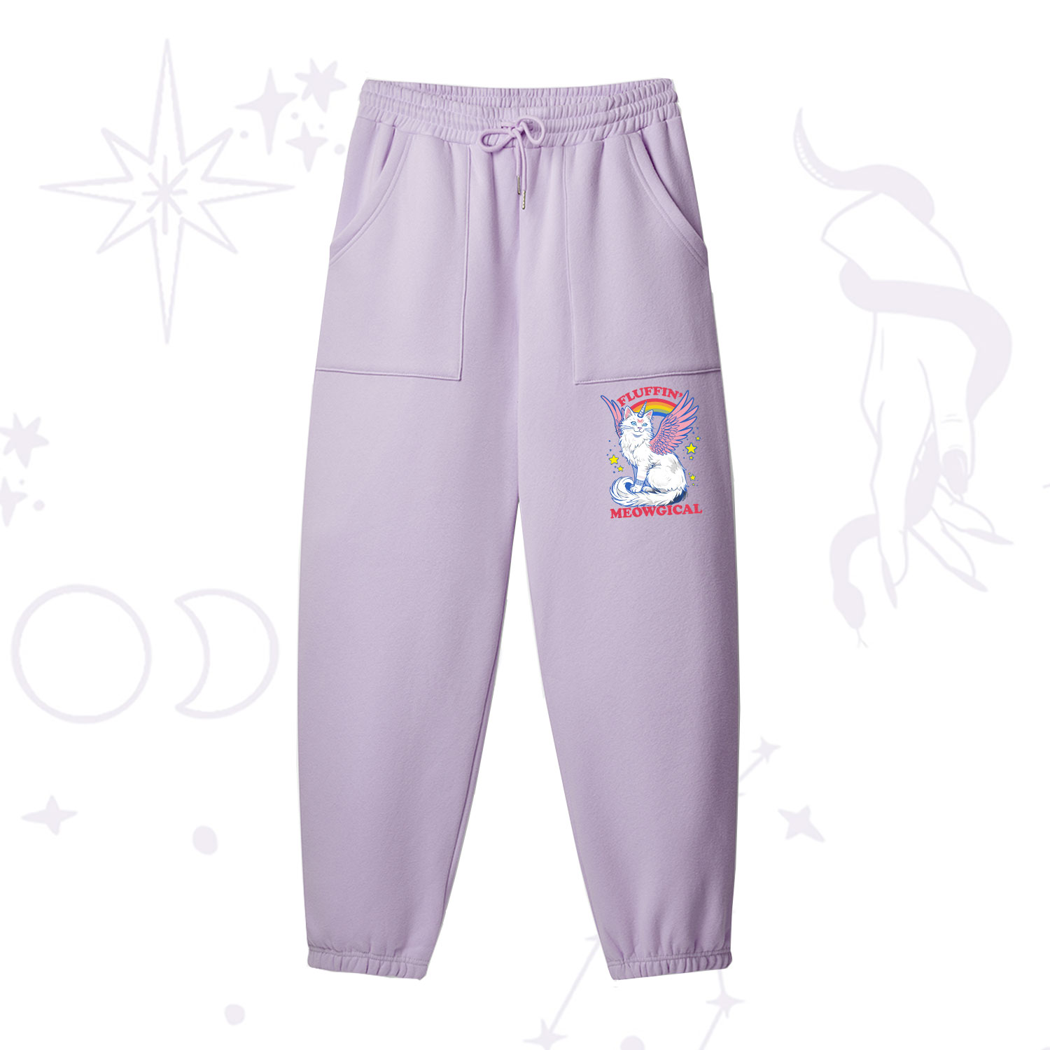 Purplehecate Fluffin Meowgical Fleece Sweatpants