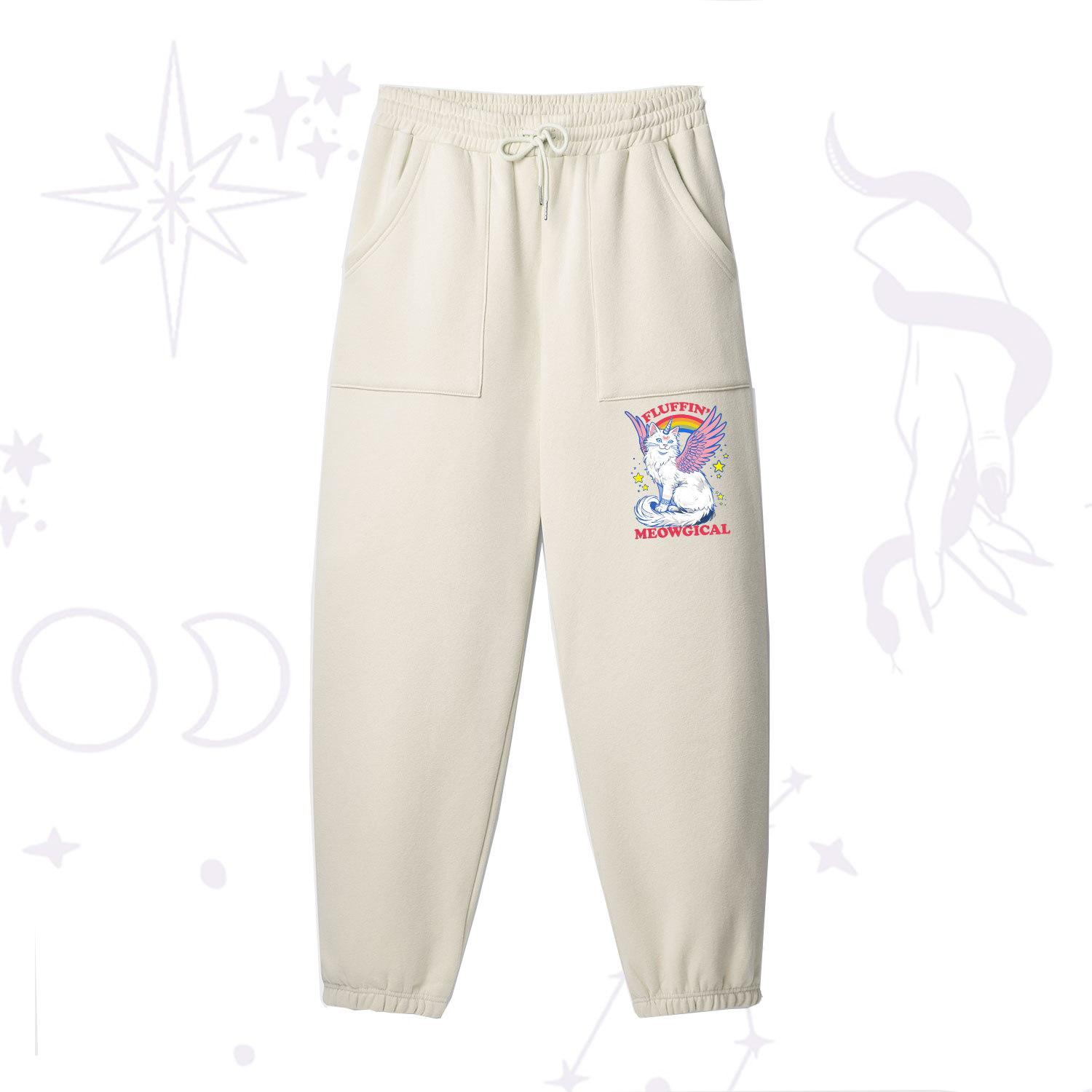 Purplehecate Fluffin Meowgical Fleece Sweatpants