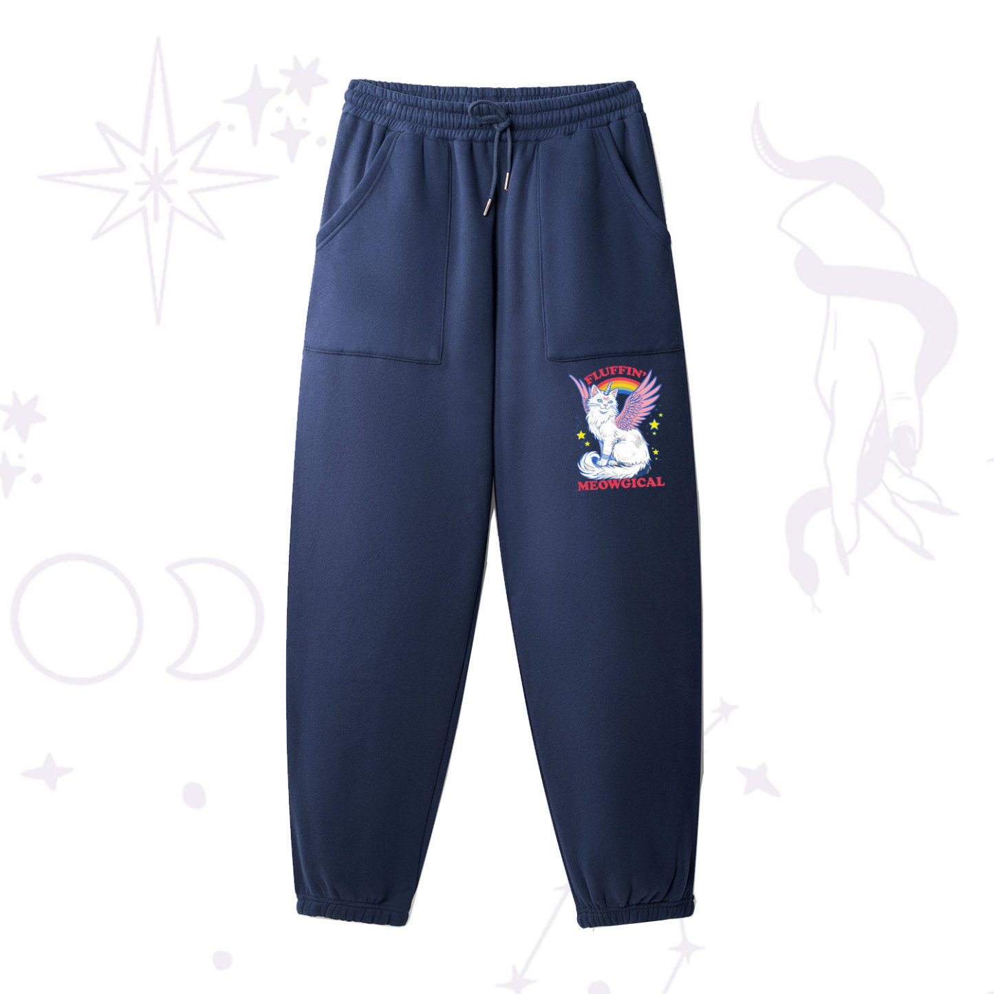 Purplehecate Fluffin Meowgical Fleece Sweatpants
