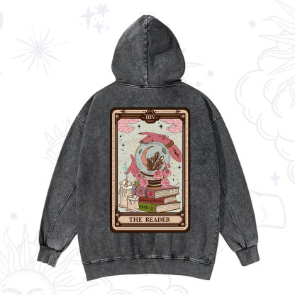 Purplehecate The Reader Tarot Witch Vibes Washed Hoodie
