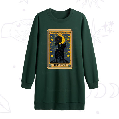Purplehecate The Star Tarot Cat Sweatshirt Dress