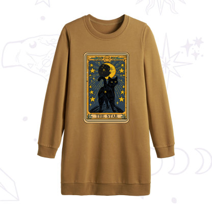 Purplehecate The Star Tarot Cat Sweatshirt Dress