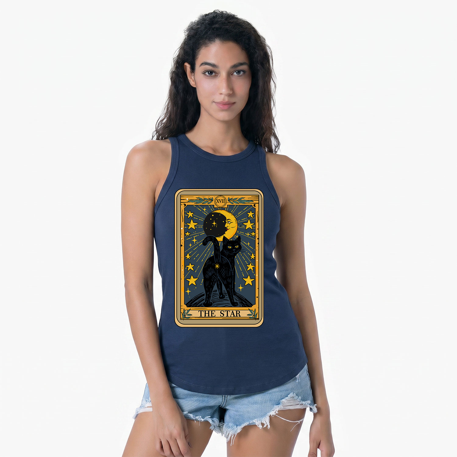 Purplehecate The Star Tarot Cat Racerback Tank Top