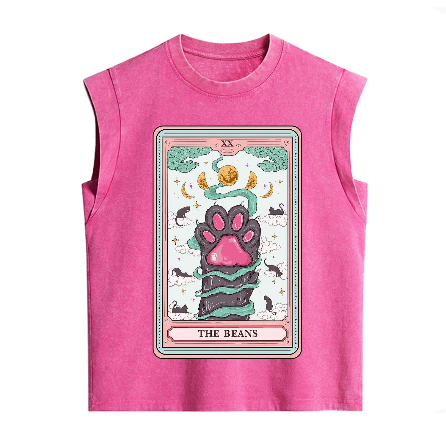 Purplehecate The Beans Cat Tarot Vintage Washed Tank