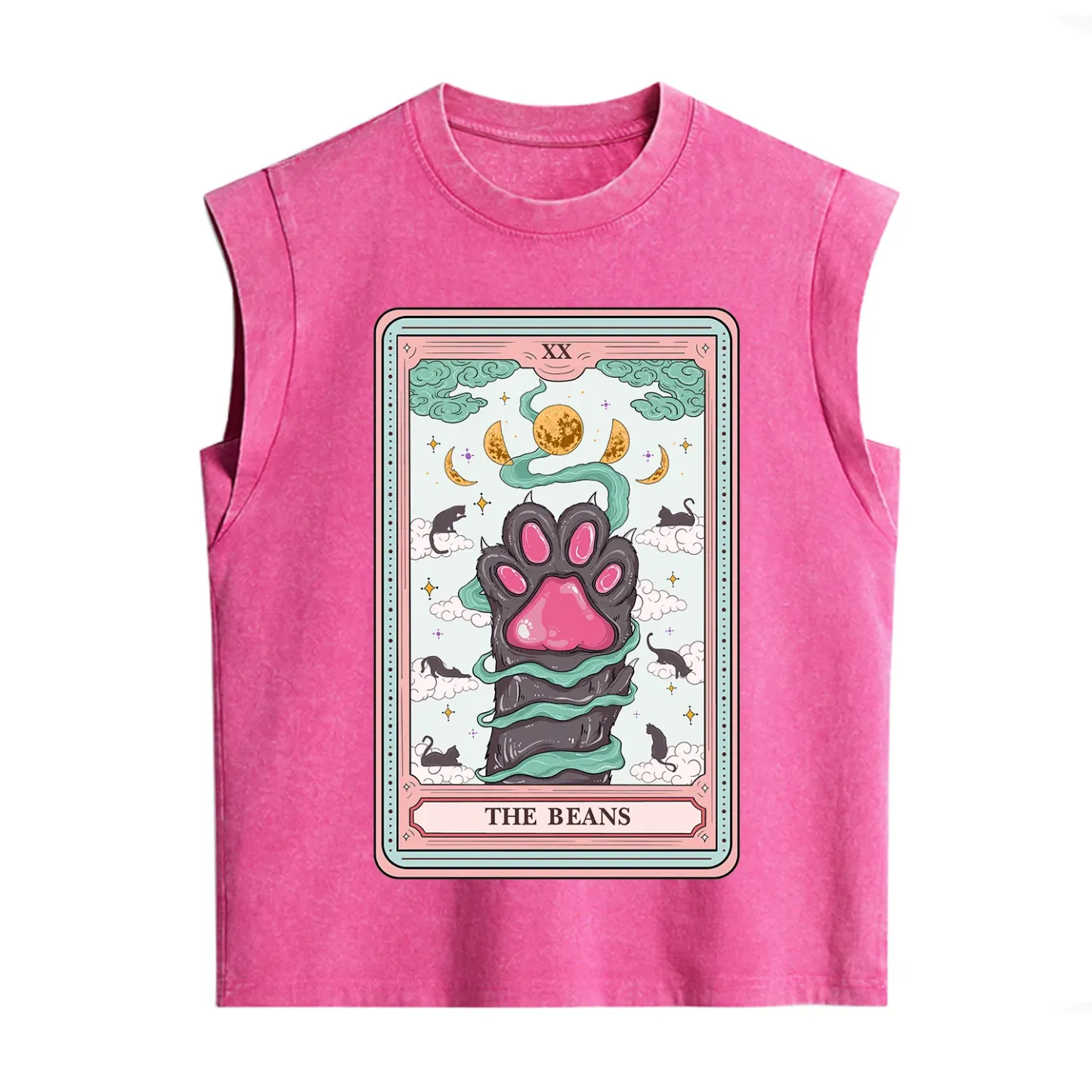 Purplehecate The Beans Cat Tarot Vintage Washed Tank