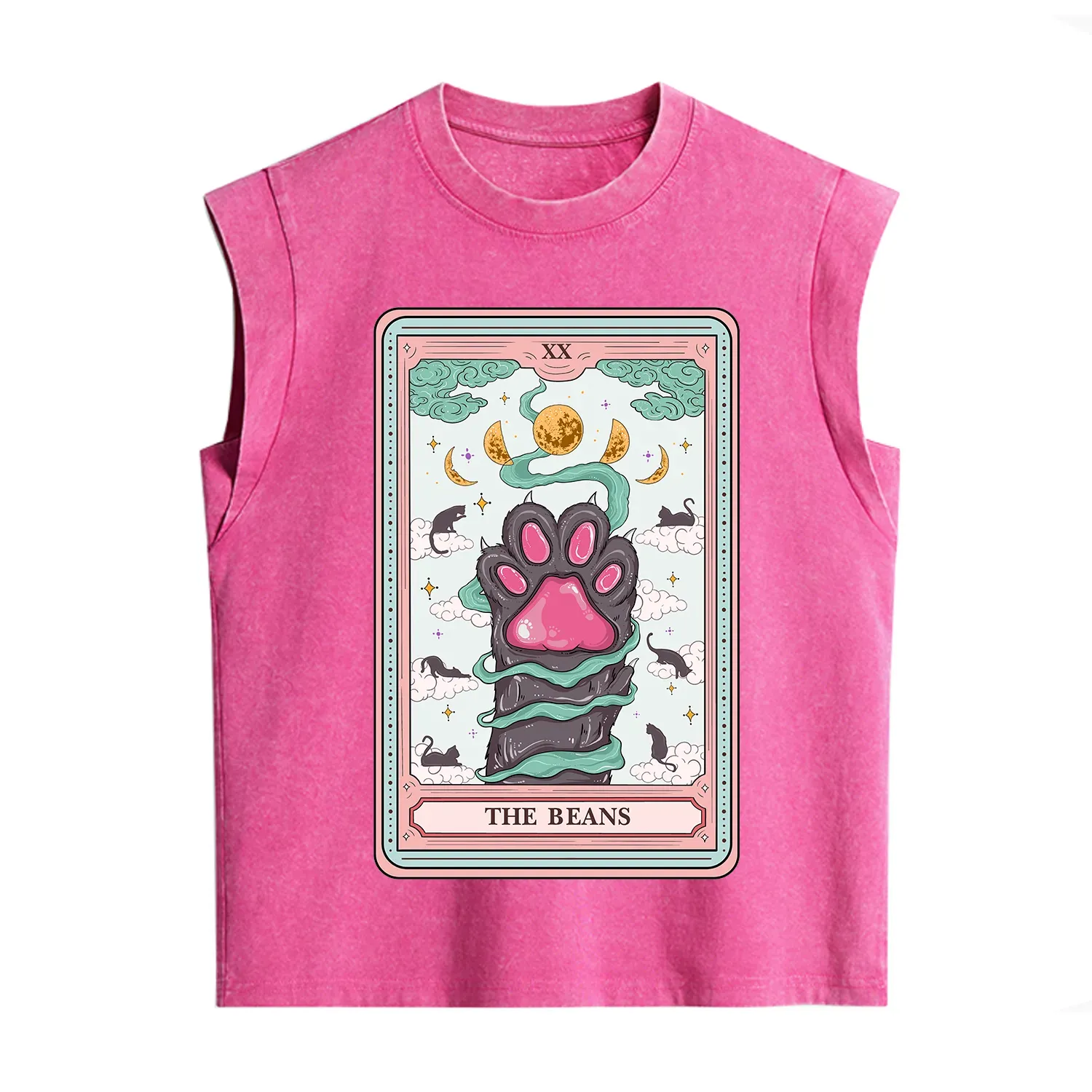 Purplehecate The Beans Cat Tarot Vintage Washed Tank
