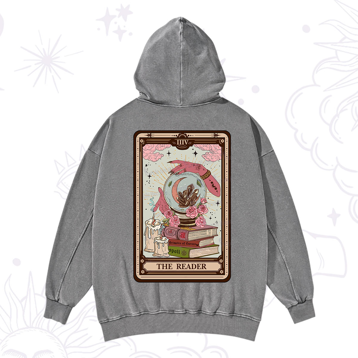 Purplehecate The Reader Tarot Witch Vibes Washed Hoodie