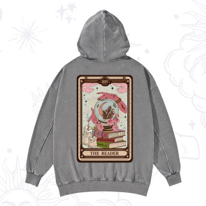Purplehecate The Reader Tarot Witch Vibes Washed Hoodie