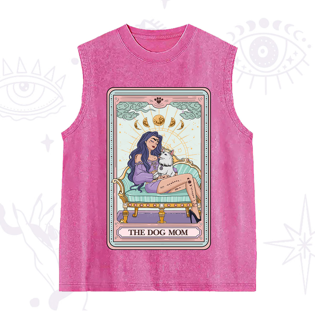 Purplehecate The Dog Mom Tarot Card Washed Tank