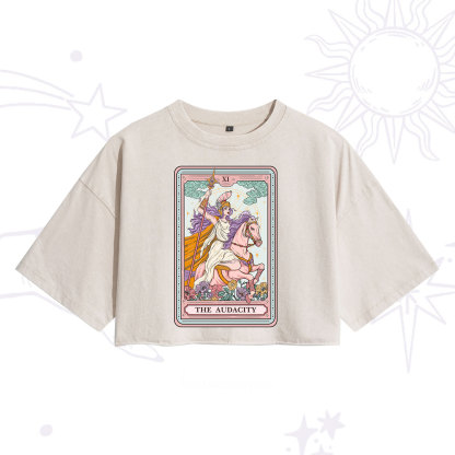 Purplehecate The Audacity Tarot Card Washed Cropped T-Shirt