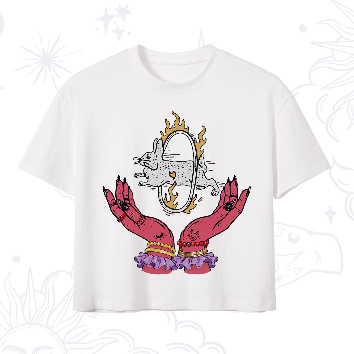 Purplehecate Remera Save The Rabbit Crop T-Shirt