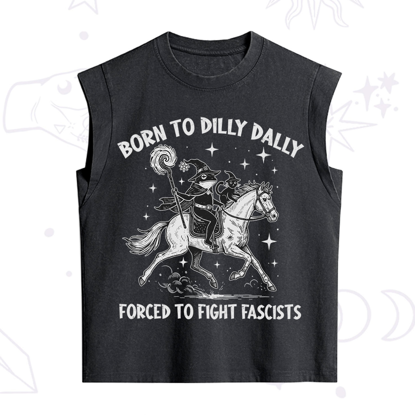 Purplehecate Born To Dilly Dally Forced to Fight Fascists Vintage Washed Tank