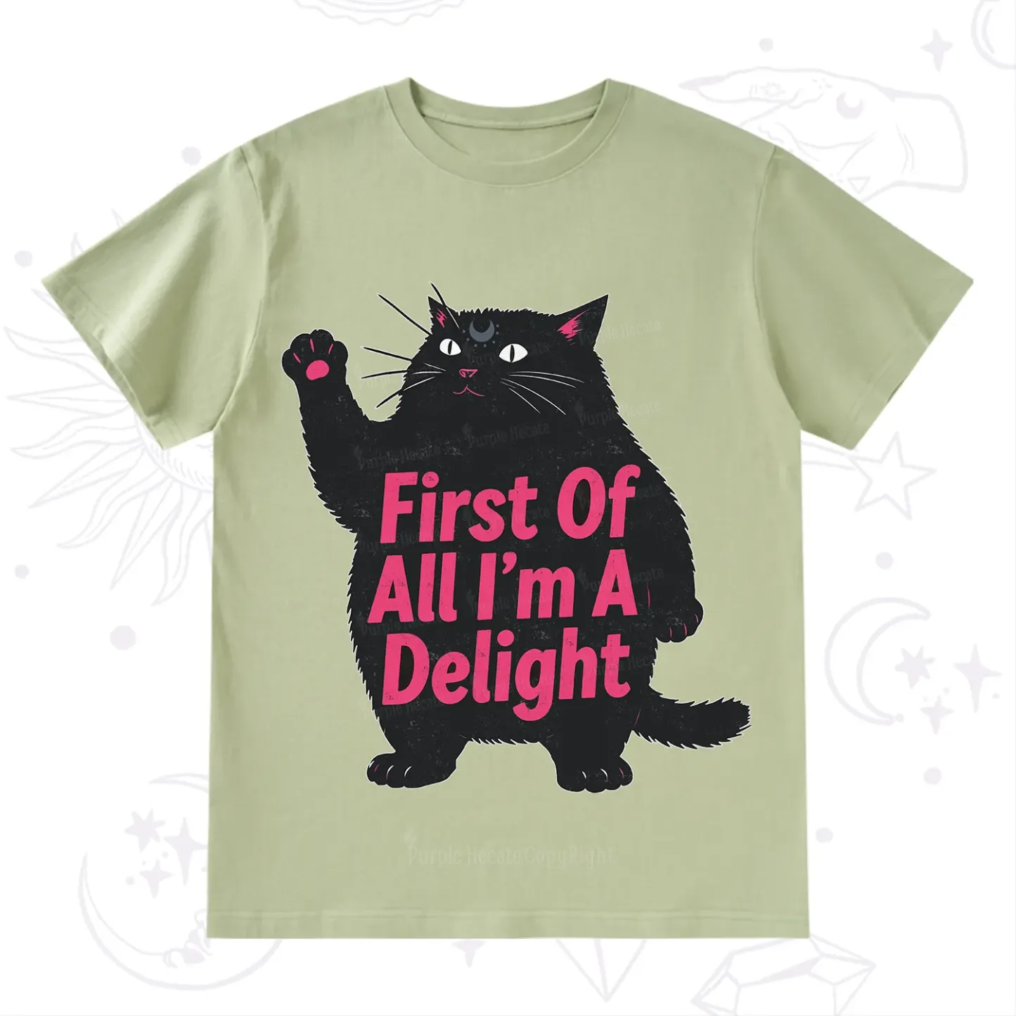 Purplehecate First Of All I'm A Delight Cat T-Shirt