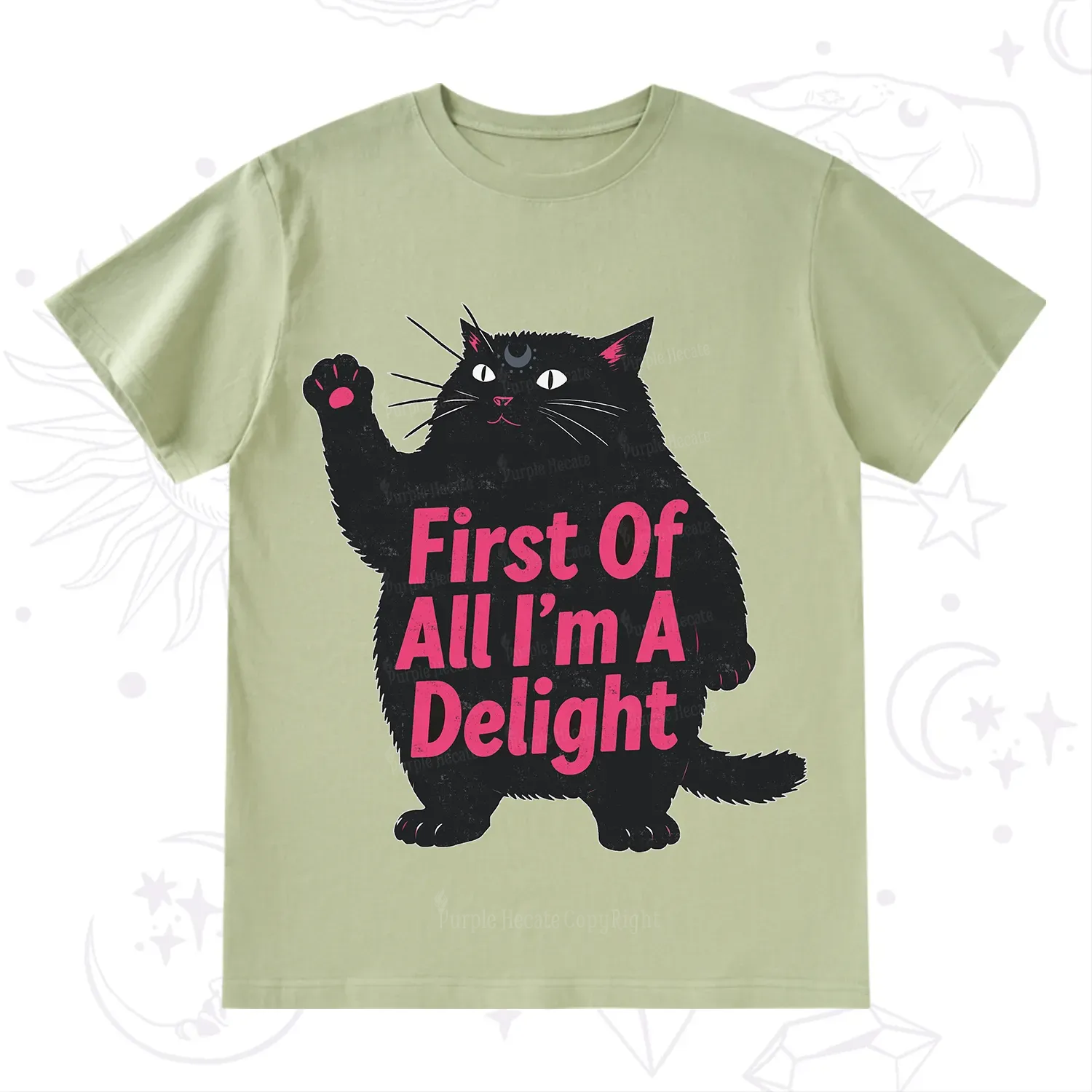 Purplehecate First Of All I'm A Delight Cat T-Shirt