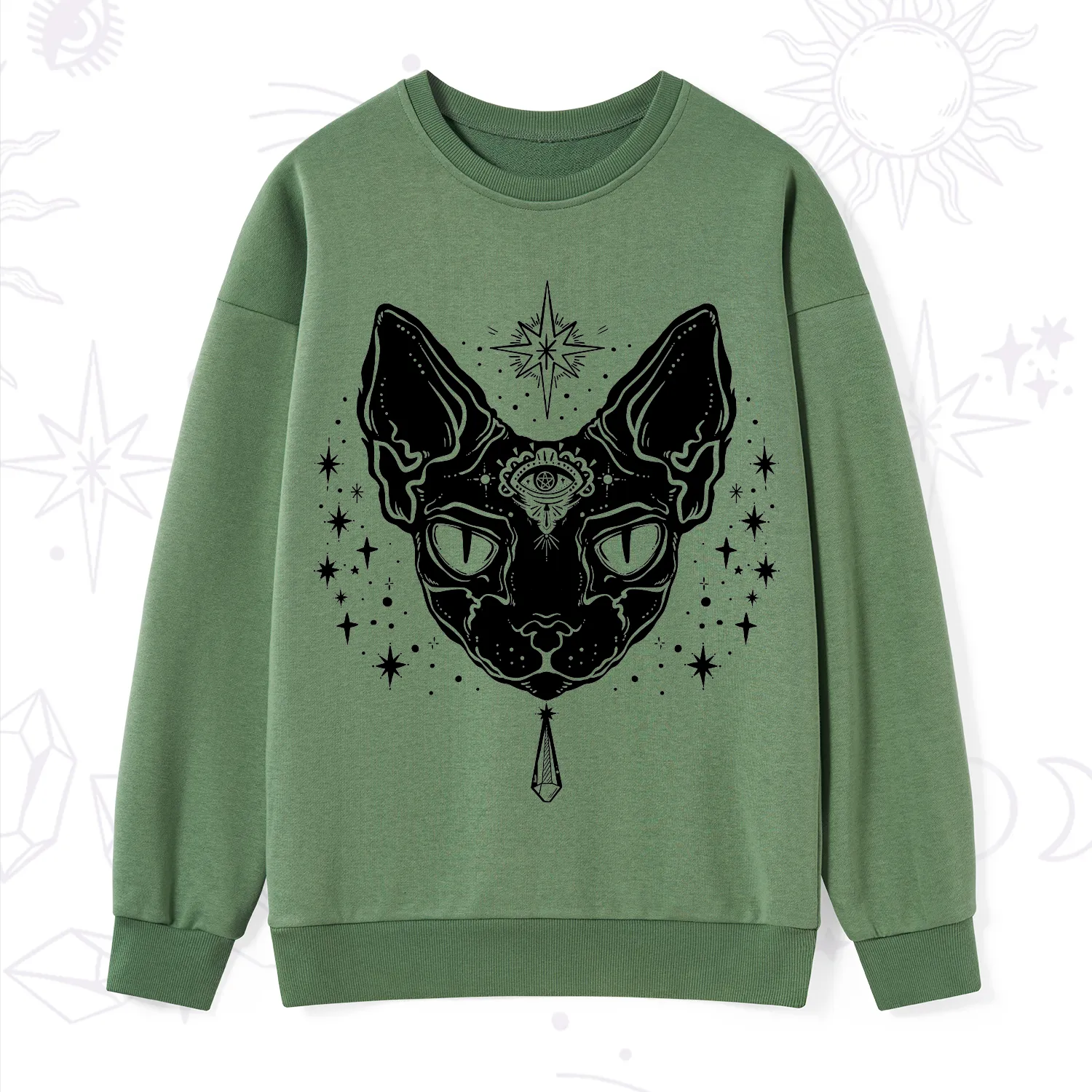 Purplehecate Three Eyed Sphynx Cat Sweatshirt