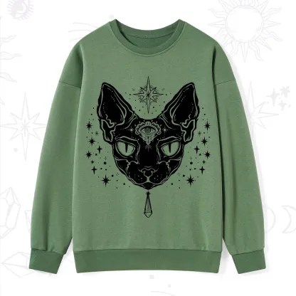 Purplehecate Three Eyed Sphynx Cat Sweatshirt