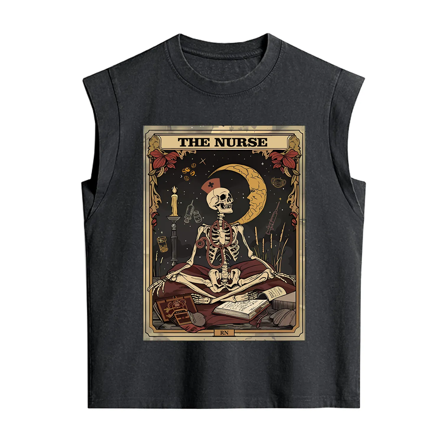 Purplehecate The Nurse Tarot Card Vintage Washed Tank