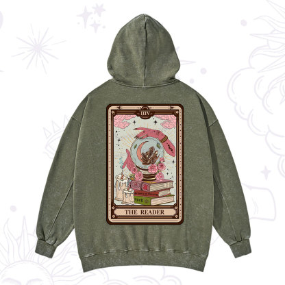 Purplehecate The Reader Tarot Witch Vibes Washed Hoodie