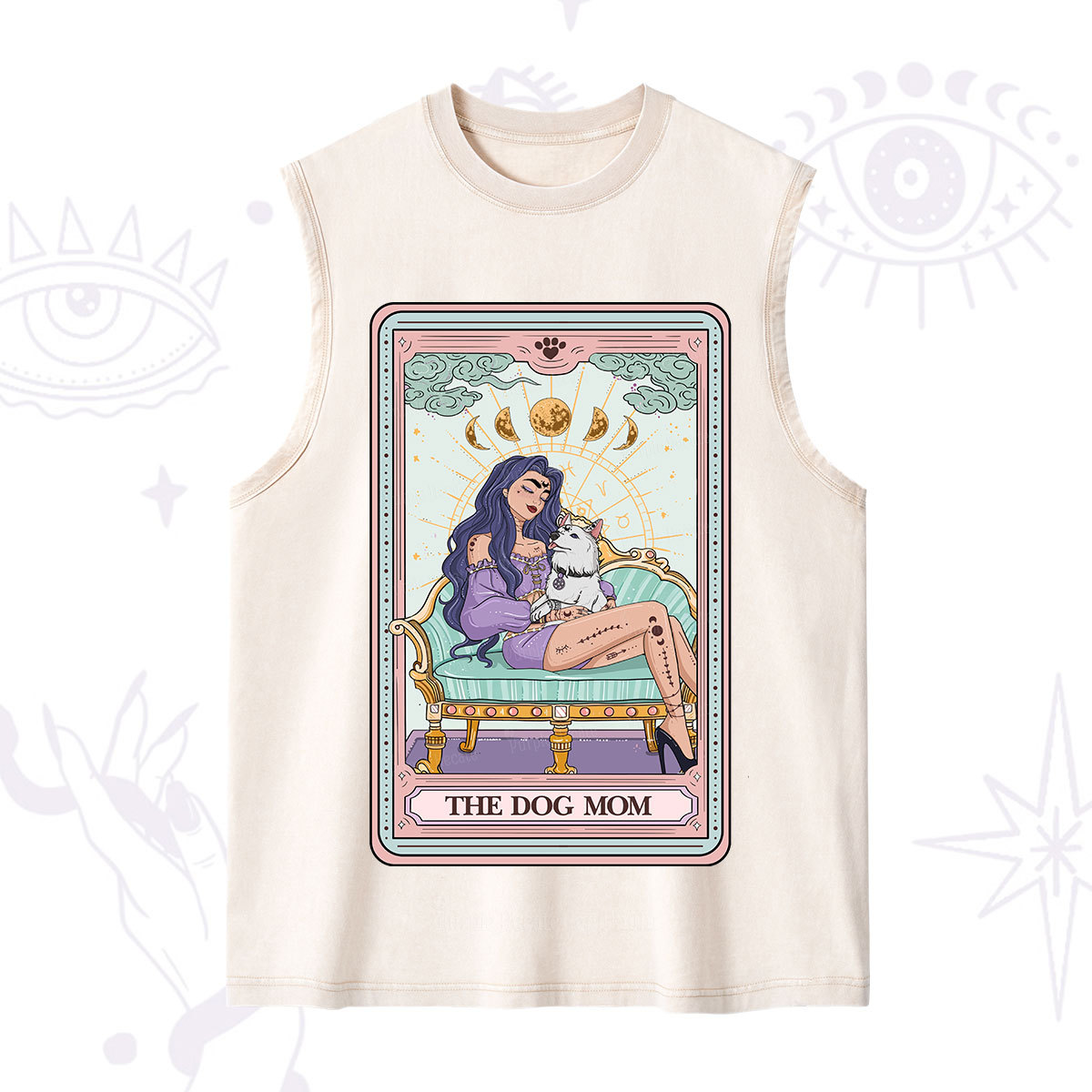Purplehecate The Dog Mom Tarot Card Washed Tank